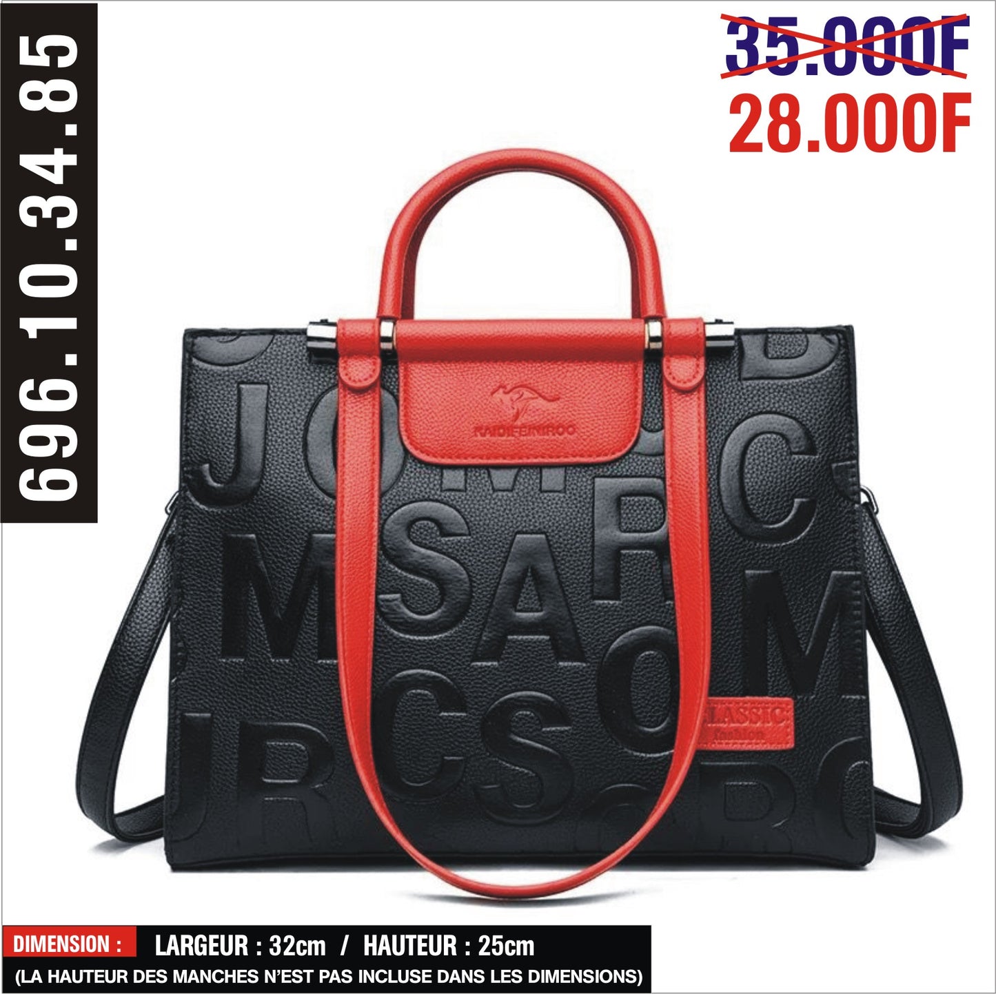 Sac à Main Noir/Rouge