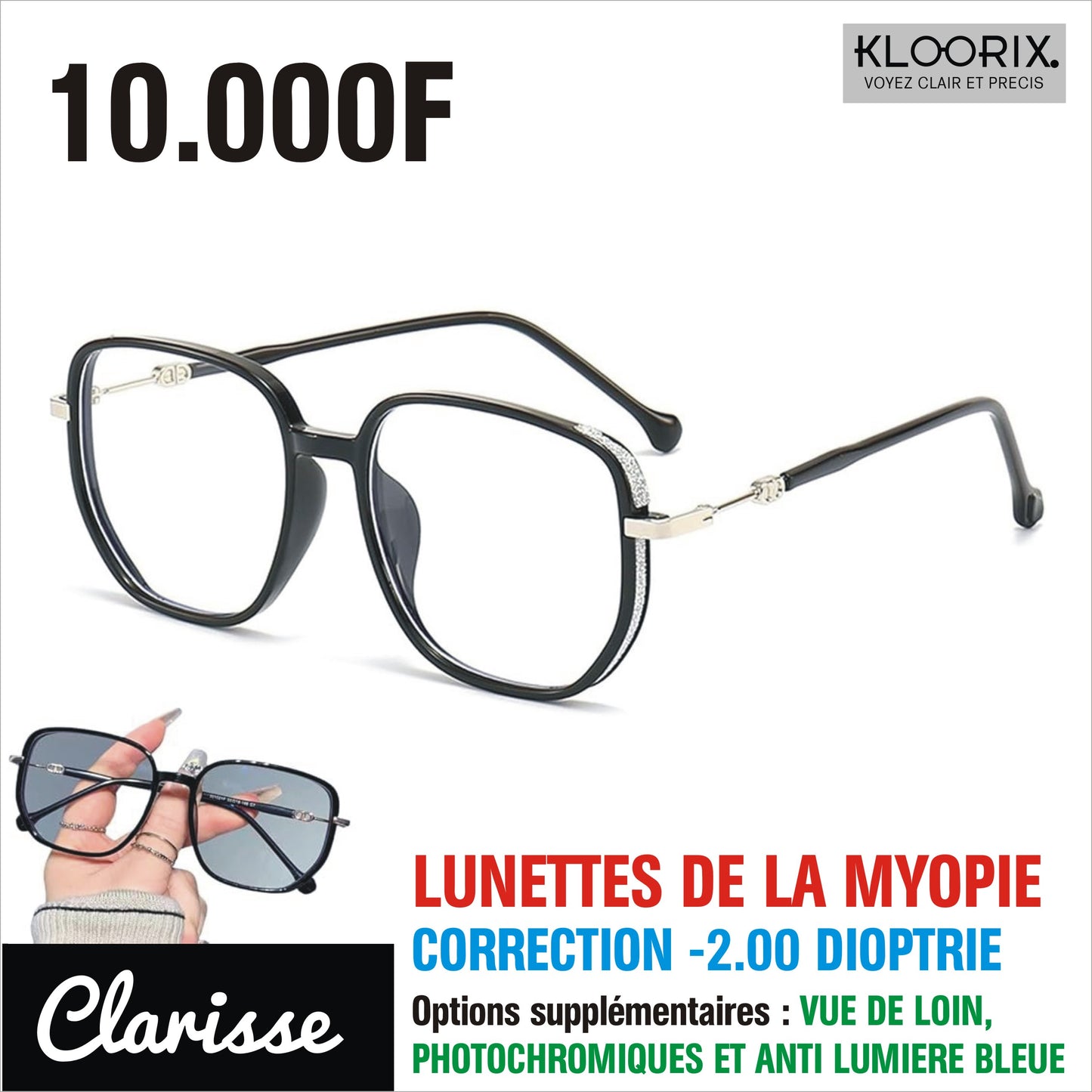 Lunettes de la Myopie Correction -2.00 Dioptrie (Photochromique)